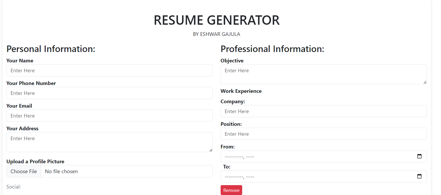 Resume Generator